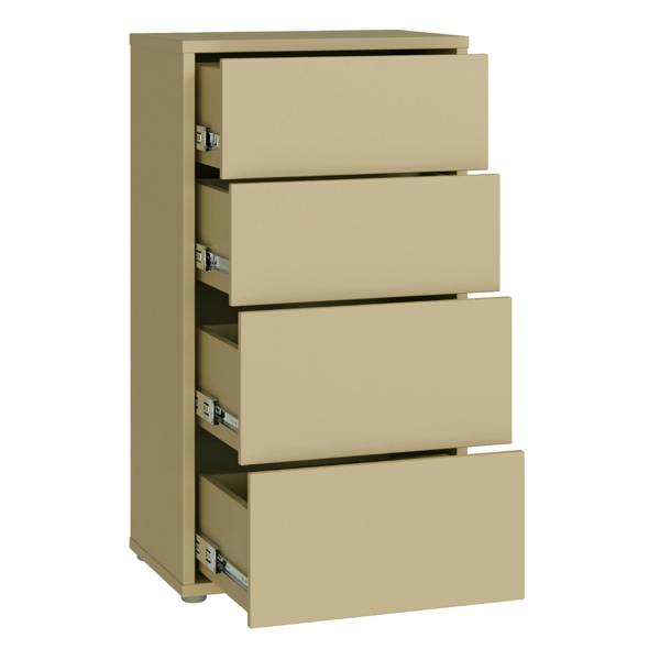 Alice Springs Tall 4 Drawer Chest with Push-to-Open Drawers in Butter Yellow