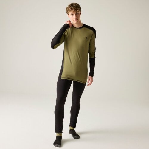 Dare 2B Mens Exchange III Base Layer Set - Black/Martini Olive