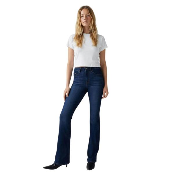 Levis Womens/Ladies High Rise Flared Jeans - Dark Blue - 