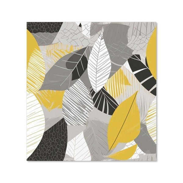 Warren Reed - Designer Grey Yellow Autumn Leaves Kitchen Splashback