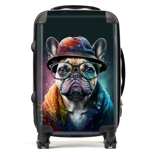 Warren Reed French Bulldog Dog Splashart Suitcase