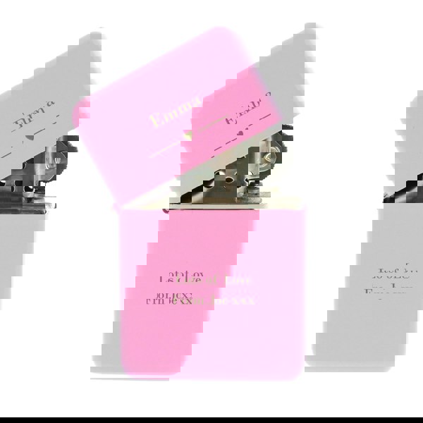 Personalised Memento Company Personalised Decorative Heart Pink Lighter