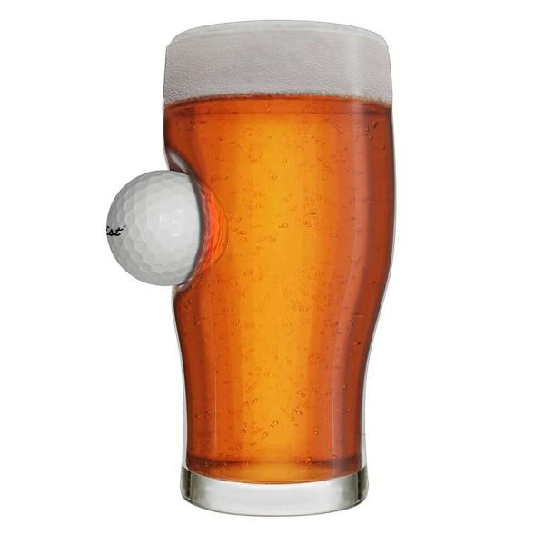 Personalised Golf Ball Beer Glass - alternative angle