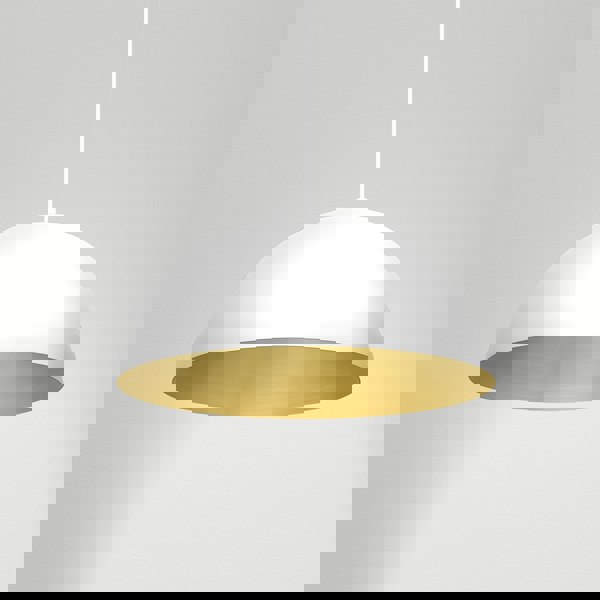 Milagro Beta Hand Made Designer Pendant Lamp 45cm 1xE27 In Matt White With Gold Interior