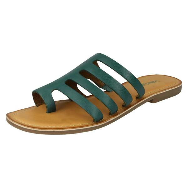 Leather Collection Ladies Leather Collection Flat Strappy Sandals F00125