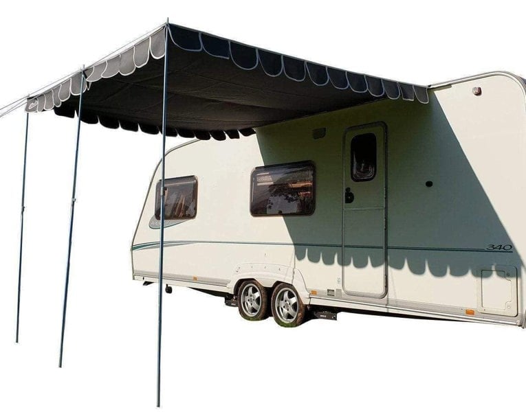 An image of the Charcoal Caravan Sun Shade Canopy from OLPRO on a white background.