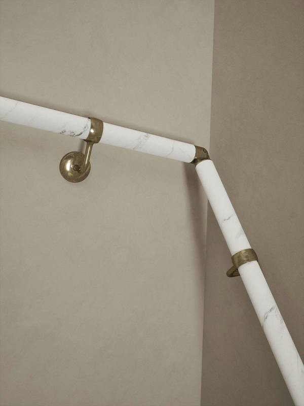 Handrails Direct Montford Soft White Marble Double Winder Handrail