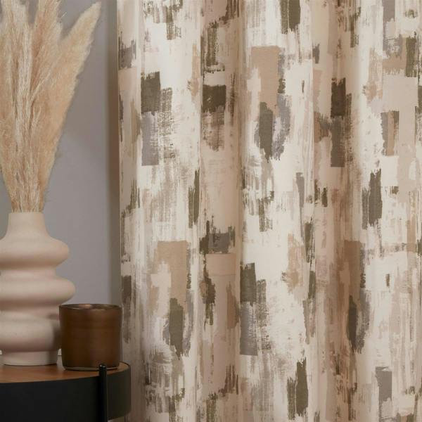 Sundour Bamford Ready Made Floral Eyelet Curtains Putty