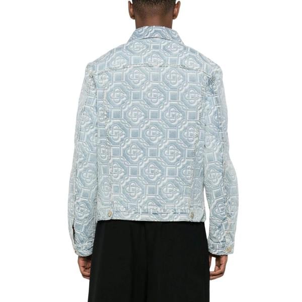 Casablanca Classic Monogram Bleached Blue Denim Jacket