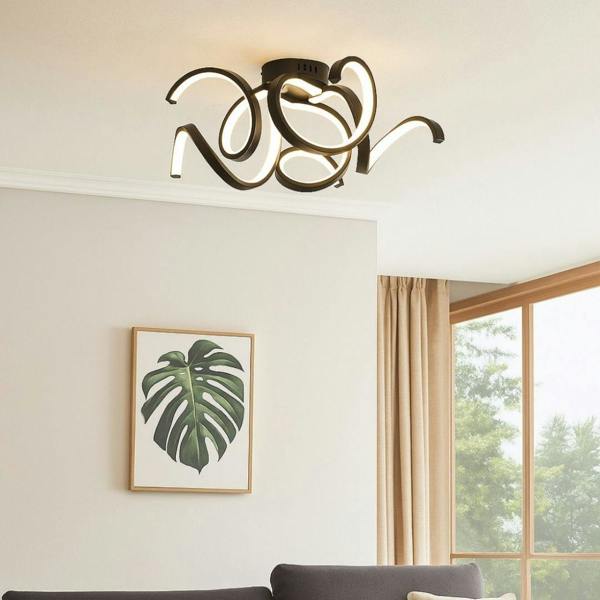 Pagazzi Lighting Fiona 5 Light Black LED Semi Flush Ceiling Light