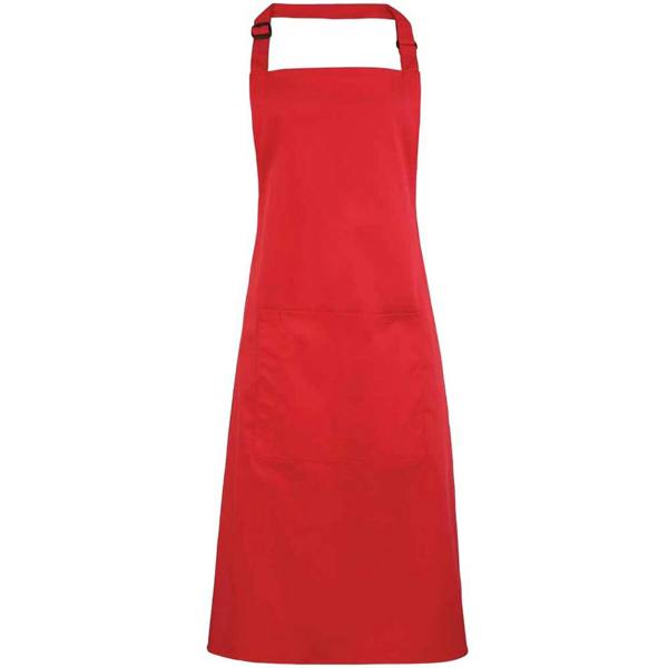 Premier Unisex Adult Colours Pocket Full Apron - Strawberry Red