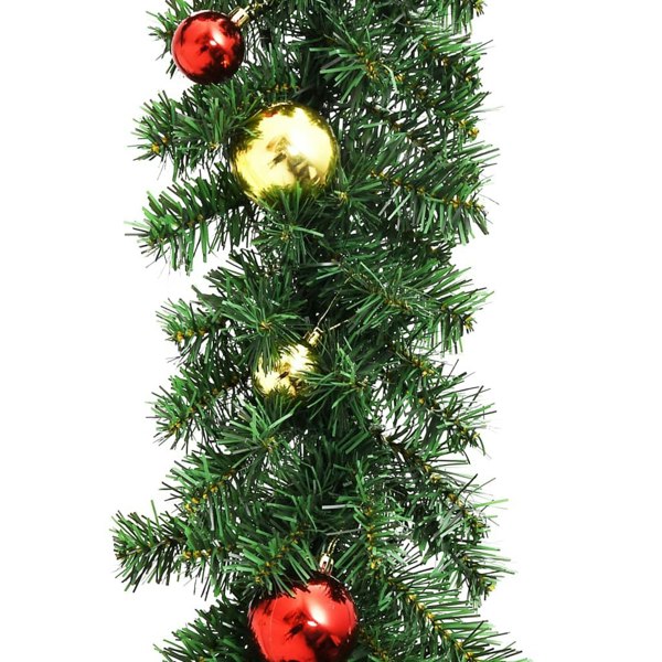 Berkfield Christmas Garland Decorated with Baubles and LED Lights 5 m