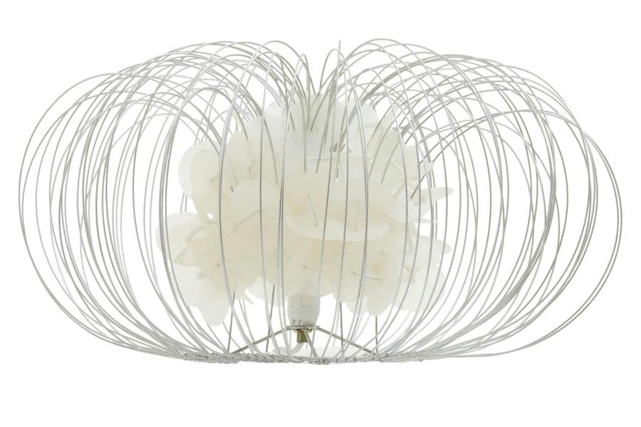Silver Wire White Table Lamp