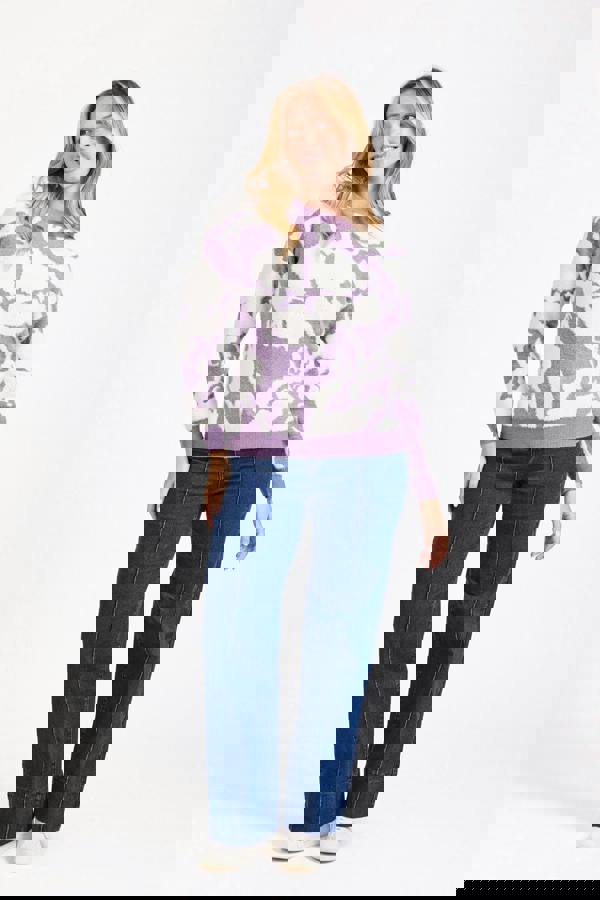 Mudflower Floral Jacquard Jumper