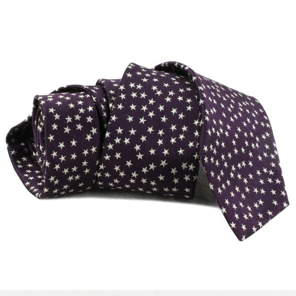 Paul Smith narrow silk tie in a star pattern