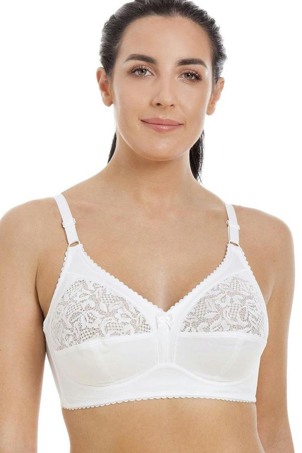 White Non Wired Half Lace Soft Cup Bra