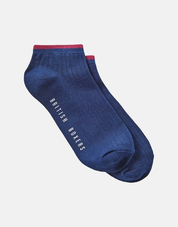 British Boxers Men's Three-Pair Sock Gift Box – Trainer Liner Socks