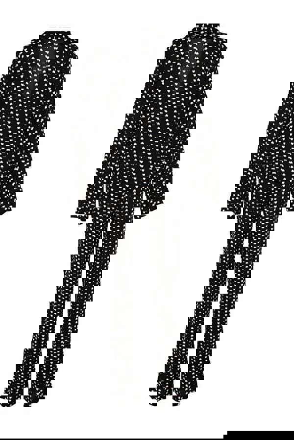 WOVCOR 2-Piece Heart Print Viscose Woven Pajama Set with Tie Detail