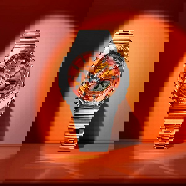 Casio G-Shock Metallic Orange Dual Display Watch GM-2110D-4AER