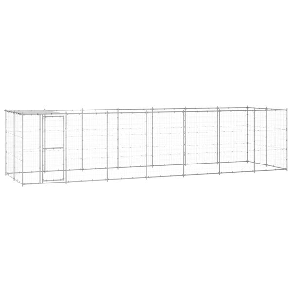 Berkfield Outdoor Dog Kennel Galvanised Steel with Roof 16.94 m2
