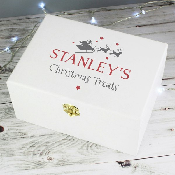 Personalised Memento Company Personalised Christmas Eve White Wooden Box