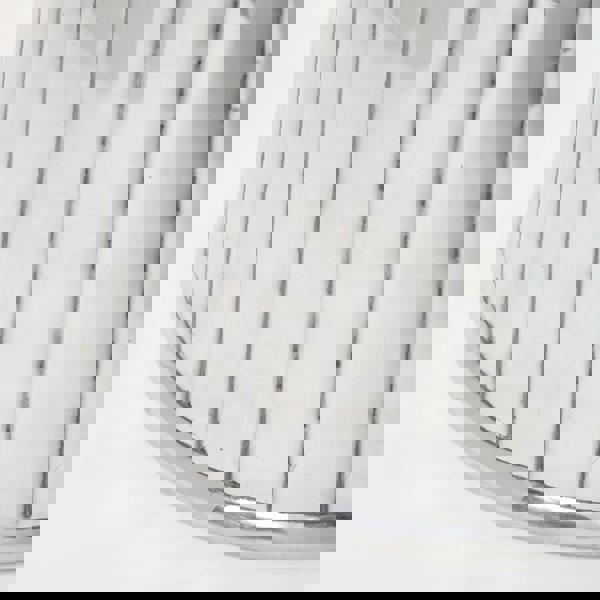 HOMESCAPES Elegant Designer Solid Metal Silver Footstool, MOROCCAN 43 cm High