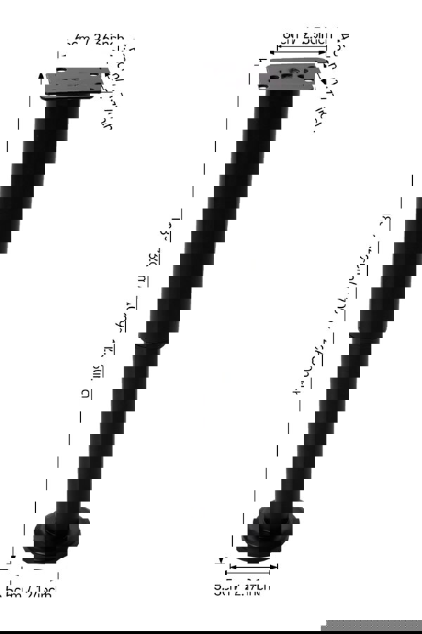 Living and Home 4 Pcs Adjustable Carbon Steel Heavy Duty Furniture Support Legs with Rubber Pads for Cabinet Coffee Table (18-32cm)