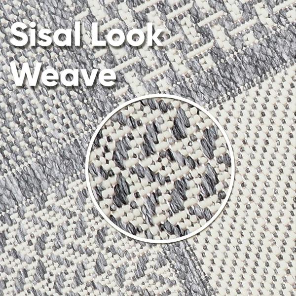 Viva Rugs Non-Slip Grey Rug Flat Weave Checkered Kitchen Dining Room Living Room Area Mat