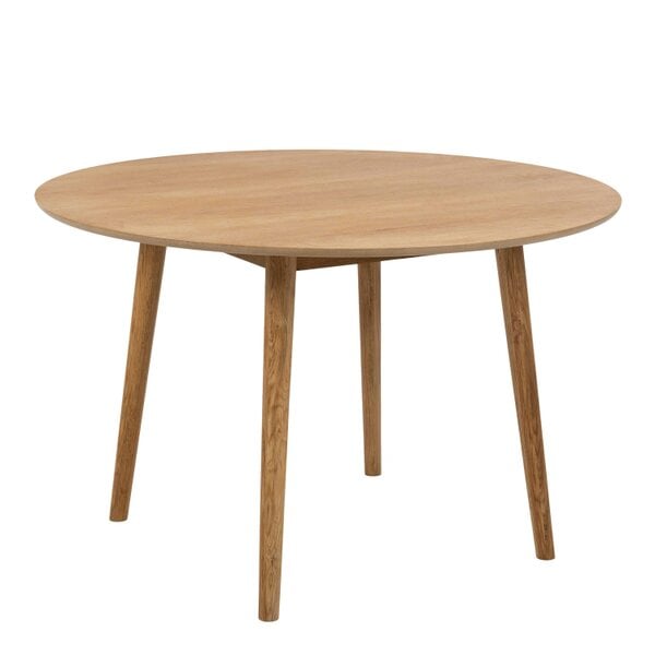 Wyld Haus Debrecen Solid Oak and Olive Green Round Dining Table + 4 Dining Chairs