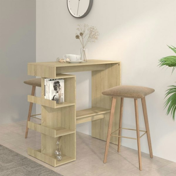 Berkfield Bar Table with Storage Rack Sonoma Oak 100x50x101.5 cm Engineered Wood