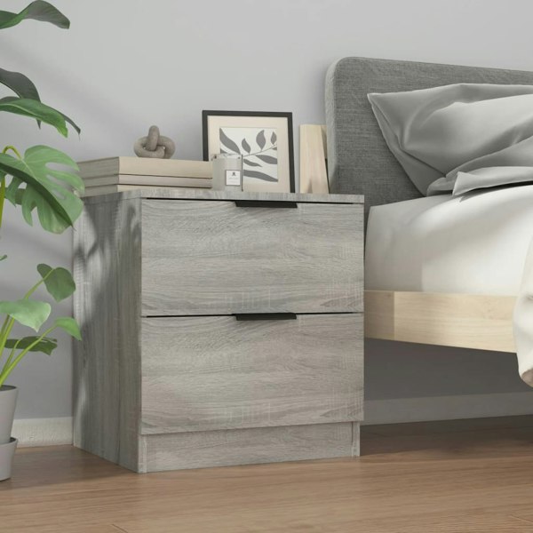 Berkfield Bedside Cabinets 2 pcs Grey Sonoma Engineered Wood