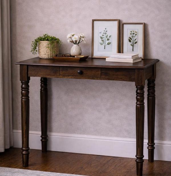 Artisan Furniture Solid Wood Heritage Turned-Leg Desk, Brown