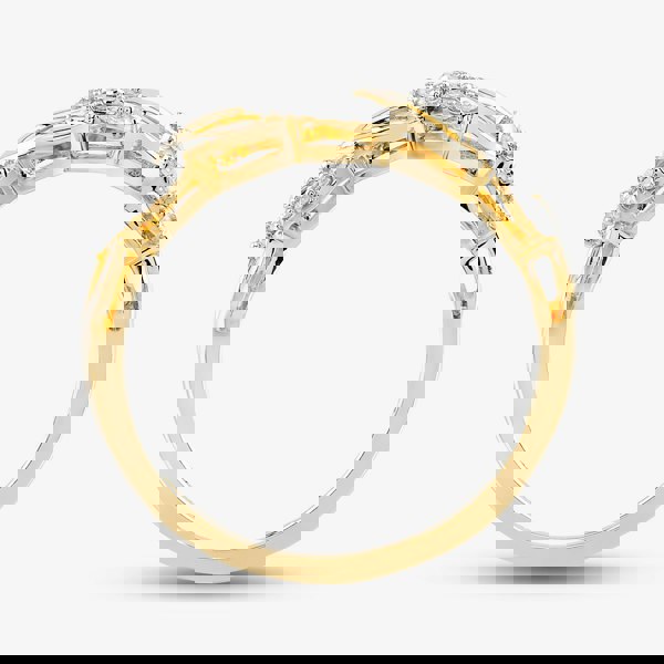 T. H. Baker 9ct Yellow Gold 0.10ct Diamond Open Hearts Ring TH014821R