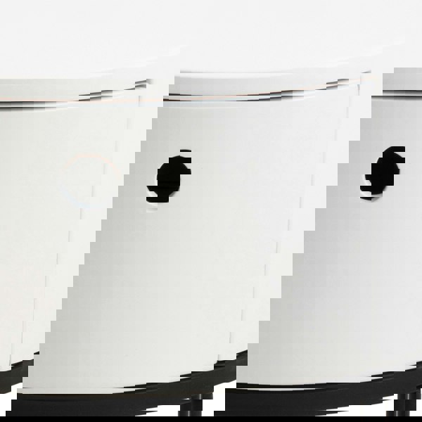 Furniture To Go Polo Round Bedside Table in White and Black