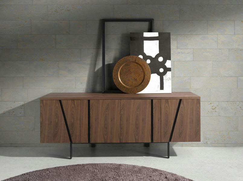 Angel Cerdá Sideboard walnut and black steel 3124