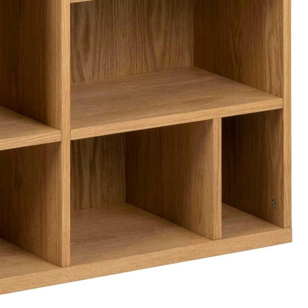 Wyld Haus Thallo Oak Wood 3 Door Multi Level Large Bookcase
