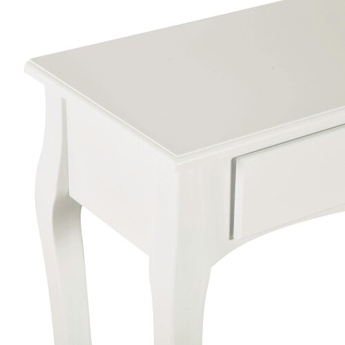 Wyld Haus Noro 100cm Wooden Ivory White Mid Century Console Table 2 Drawer And Shelf