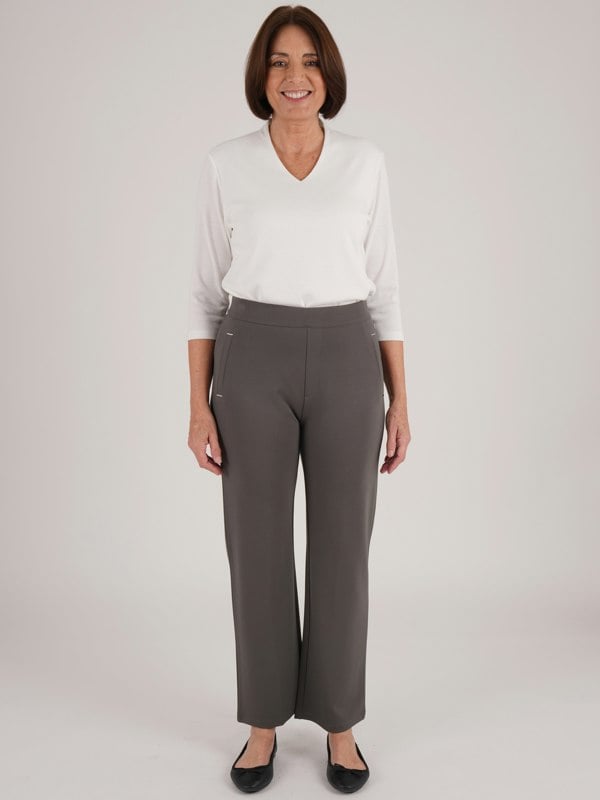 PennyPlain Wide Leg Tregging - Dark Sage Short