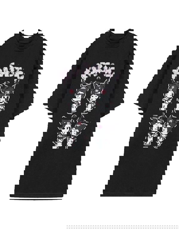 Hello Kitty Womens Black Kuromi Short Sleeved T-Shirt