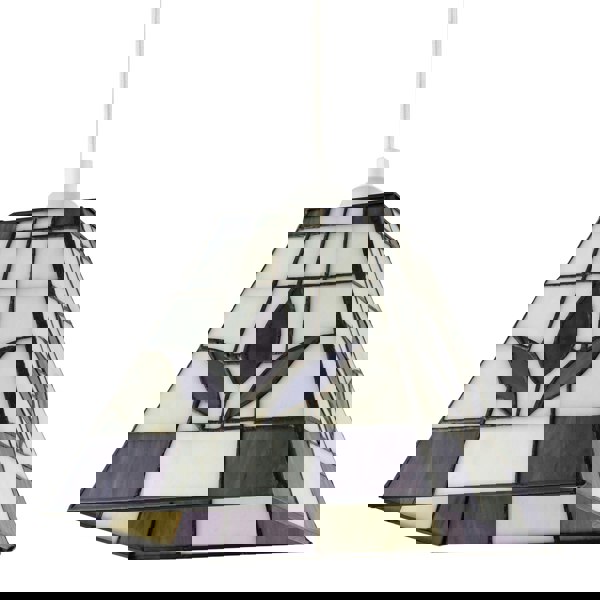 Square Purple and Amber Stained Glass Tiffany Pendant Lighting Shade Image 4