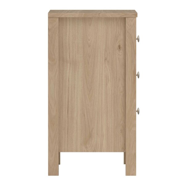 Wyld Haus Gossmere Hickory Oak Effect Bedside Table 3 Drawers