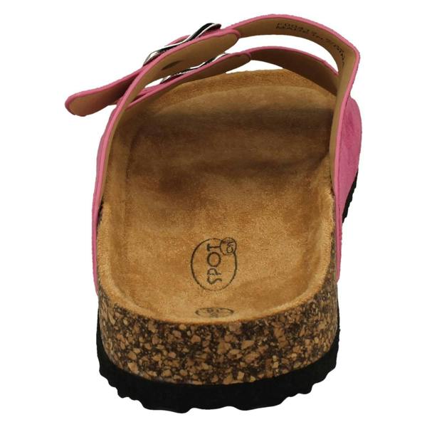 Spot On Ladies Spot On Double Buckle Detailed Mule Sandals F00412