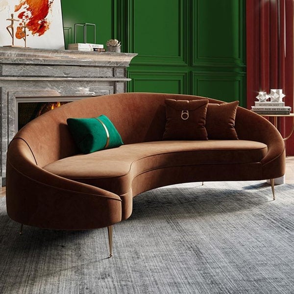 Verano Three Seater Sofa, Red Velvet-Weilai Concept-Weilai Concept