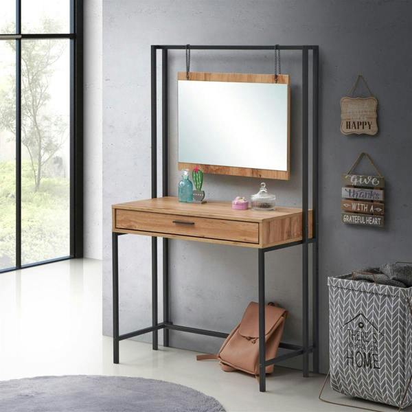 Zahra Urban Bedroom Dressing Vanity Makeup Table Mirror & Drawer