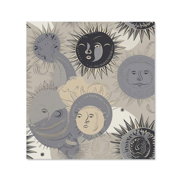 Warren Reed - Designer Grey Black Abstract Moon and Sun Kitchen Splashback