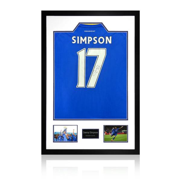 Danny Simpson Signed Leicester City Shirt Premium Frame