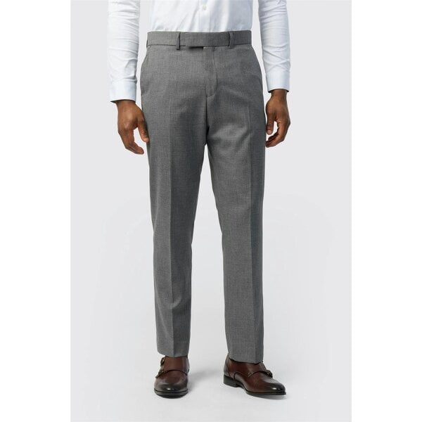Antique Rogue Slim Fit Grey Texture Stretch Trousers