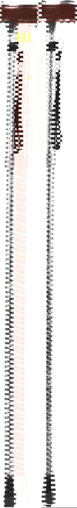 Aidapt Extendable Plastic Handled Walking Stick with Engraved Pattern Brown