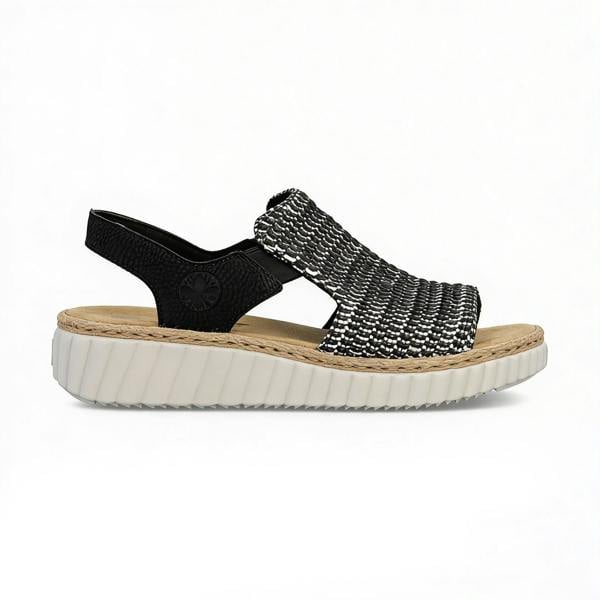 Rieker Rieker RACHEL Womens Wedge Sandals Black