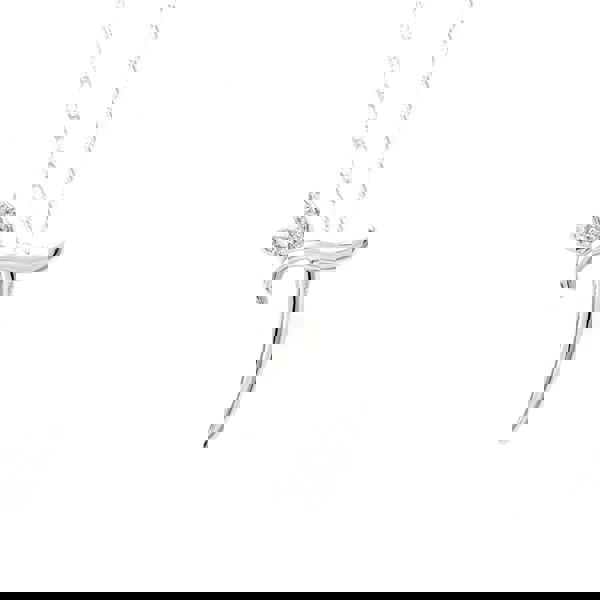 Say It With Winged Diamond Initial Necklace - Sterling Silver